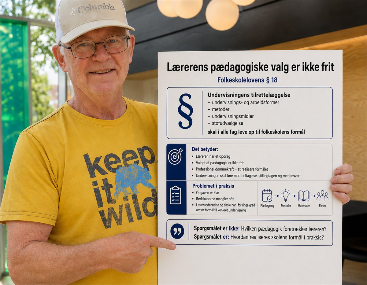 Carlo Grevy med teksten om folkeskolens fagformål